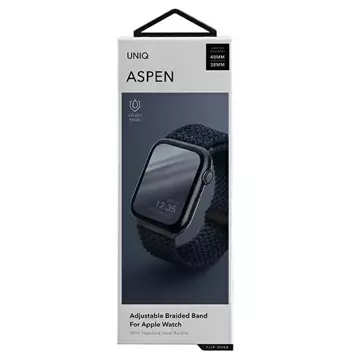 Pasek UNIQ Aspen do Apple Watch 40/38/41 mm Serie 4/5/6/7/8/SE/SE2 Geflochtenes Niebieski/Oxford-Blau