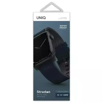 Pasek do smartwatcha UNIQ Straden do Apple Watch Series 4/5/6/7/8/SE/SE2/Ultra 42/44/45mm Leather Hybrid Strap niebieski/blue