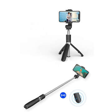 Pole Selfie Stick Stativhalter Bluetooth Wireless L01S Wireless Schwarz