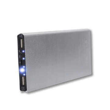 PowerBank Solar Wasserdichte Powerbank LED Taschenlampe Externes Ladegerät Powerbank USB 20000mAh Silber