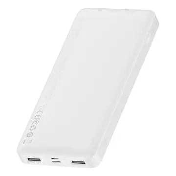 Powerbank mit Display Baseus Bipow 10000mAh 15W weiß (Overseas Edition) USB-A - Micro USB Kabel 0,25m weiß (PPBD050002)