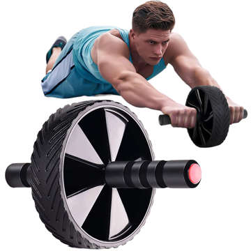 Rad Bauchmuskel Roller Bizeps ABS Rad Fitness Rad Training Sport Schwarz