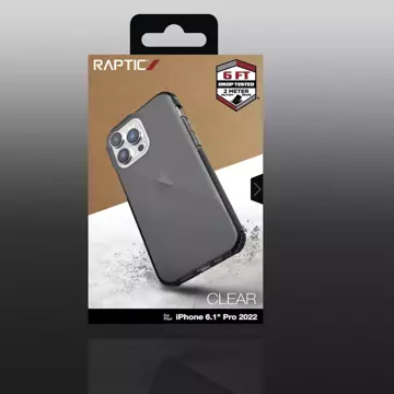 Raptic Clear Case iPhone 14 Pro gepanzerte Hülle grau