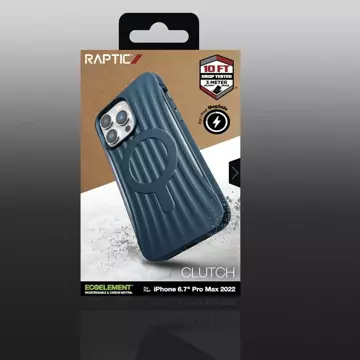 Raptic Clutch Built Case iPhone 14 Pro Max mit MagSafe Rückseite blau