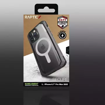 Raptic Secure Case für iPhone 14 Pro Max mit gepanzerter MagSafe-Hülle schwarz