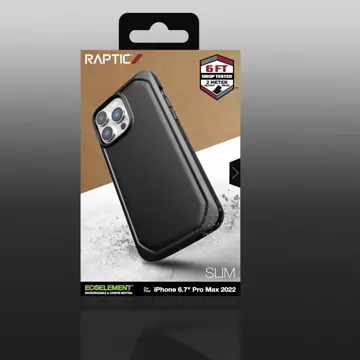 Raptic Slim Case iPhone 14 Pro Max Rückseite schwarz