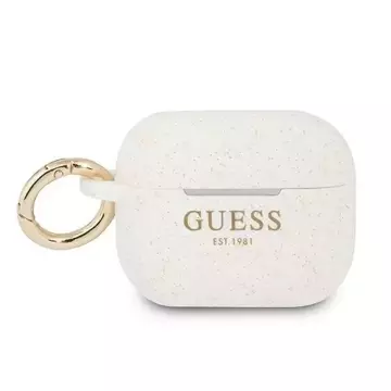 Ratet mal, GUAPSGGEH AirPods Pro Cover biały/white Silicone Glitter