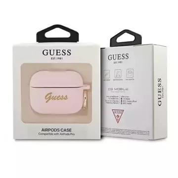 Ratet mal, GUAPSSSI AirPods Pro Abdeckung rosa / rosa Silikon Vintage Script