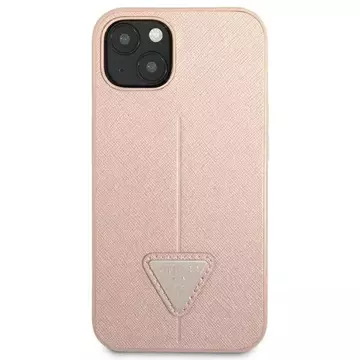 Ratet mal, GUHCP14MPSATLP Hülle für Apple iPhone 14 Plus 6,7" rosa/rosa Hardcase SaffianoTriangle Logo