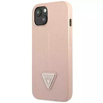 Ratet mal, GUHCP14MPSATLP Hülle für Apple iPhone 14 Plus 6,7" rosa/rosa Hardcase SaffianoTriangle Logo