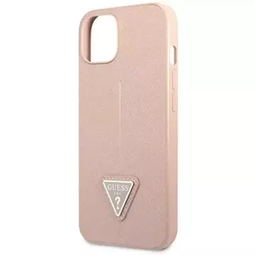 Ratet mal, GUHCP14MPSATLP Hülle für Apple iPhone 14 Plus 6,7" rosa/rosa Hardcase SaffianoTriangle Logo