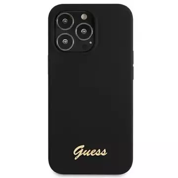 Ratet mal, GUHMP13XLSLMGBK iPhone 13 Pro Max 6,7" schwarz/czarny Hardcase Silikonschrift Gold Logo