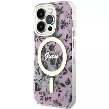 Ratet mal, GUHMP14XHCFWSP Handyhülle für Apple iPhone 14 Pro Max 6,7" pink/pink Hardcase Flower MagSafe