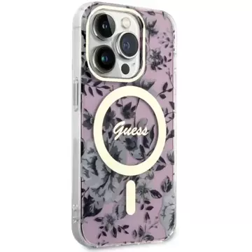 Ratet mal, GUHMP14XHCFWSP Handyhülle für Apple iPhone 14 Pro Max 6,7" pink/pink Hardcase Flower MagSafe