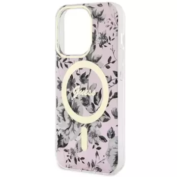 Ratet mal, GUHMP14XHCFWSP Handyhülle für Apple iPhone 14 Pro Max 6,7" pink/pink Hardcase Flower MagSafe