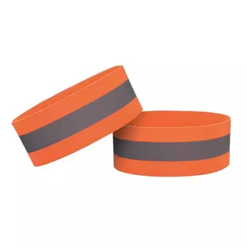 Reflektierendes Armband für Fahrrad, Laufen, Klettverschluss, 4 cm, Orange