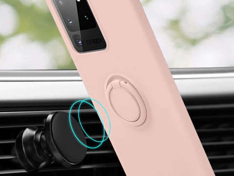 Ring Ultra Slim Alogy Silikonhülle für Samsung Galaxy S20 Ultra Pink