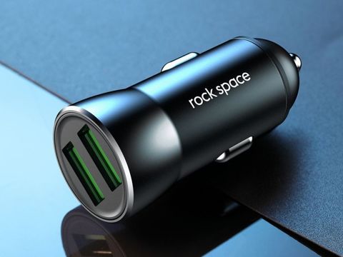 Rock Space H8 2x USB 2.4A Autoladegerät Schwarz