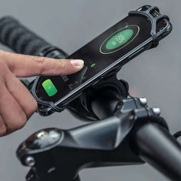 RockBros LF436BK Silikon-Fahrradhalterung für Fahrrad, Motorrad, Roller, Telefon, Lenker, schwarz