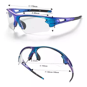Rockbros 10069 photochrome UV400-Fahrradbrille – blau