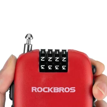 Rockbros 32420981001 Fahrradschloss mit einziehbarem Kabel – Rot