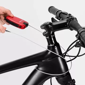 Rockbros 32420981001 Fahrradschloss mit einziehbarem Kabel – Rot