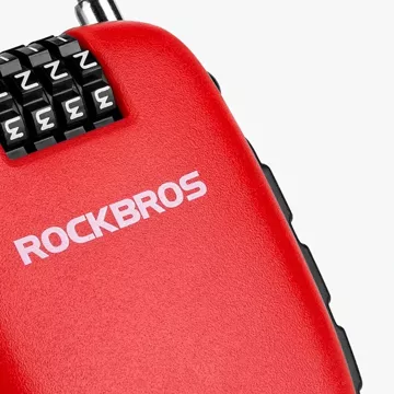 Rockbros 32420981001 Fahrradschloss mit einziehbarem Kabel – Rot