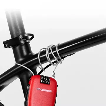 Rockbros 32420981001 Fahrradschloss mit einziehbarem Kabel – Rot