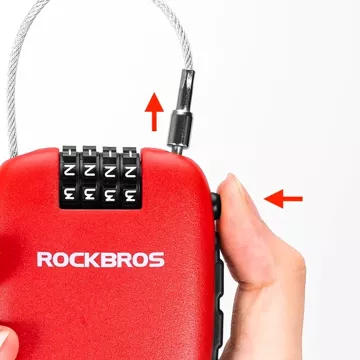 Rockbros 32420981001 Fahrradschloss mit einziehbarem Kabel – Rot