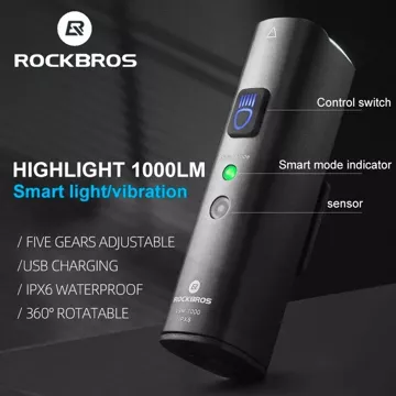 Rockbros V9M-1000 Fahrrad-Frontlicht 1000lm – schwarz
