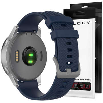 Rubber Universal Sportarmband Alogy Softband für Smartwatch 20mm Marineblau