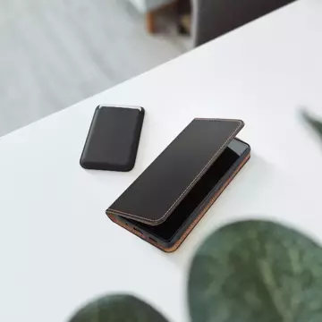 SMART PRO Lederhülle mit Klappe und Holster für iPhone 15, schwarz