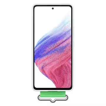 Samsung Hülle EF-GA536TW für Samsung Galaxy A53 5G A536 weiß/weiß Silikon Cover Strap