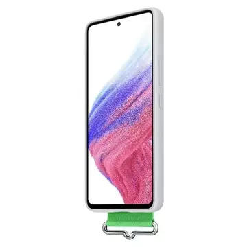 Samsung Hülle EF-GA536TW für Samsung Galaxy A53 5G A536 weiß/weiß Silikon Cover Strap