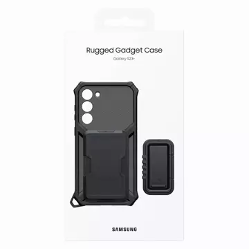 Samsung Rugged Gadget Case für Samsung Galaxy S23 Plus gepanzerte Abdeckung Ringhalter Ständer grau