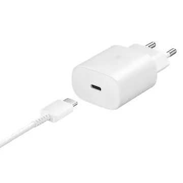 Samsung Wandladegerät 25W USB Typ C USB Typ C Kabel 1m Weiß (EP-TA800XWEGWW)