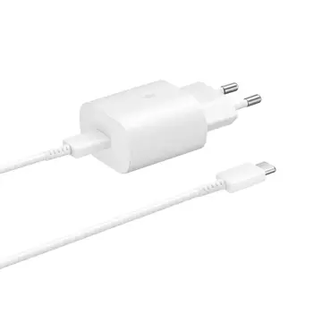 Samsung Wandladegerät 25W USB Typ C USB Typ C Kabel 1m Weiß (EP-TA800XWEGWW)