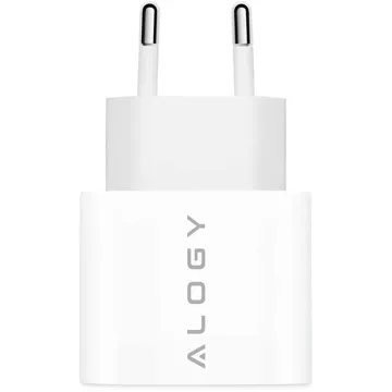 Schnelles 30-W-USB-C-Wandladegerät USB Typ C GaN PD für iPhone Alogy Cube Weißes USB-C-Kabel 1 m