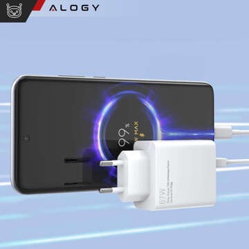 Schnelles 67-W-USB-Leistungsstarkes Ladegerät für Xiaomi QC Alogy Cube Schnellladung Weiß