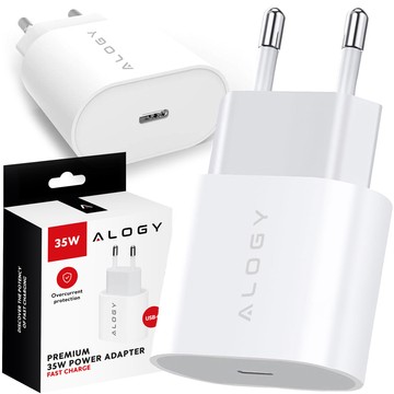 Schnelles und leistungsstarkes 35-W-USB-C-Wandladegerät USB Typ C PD GaN für iPhone Alogy White