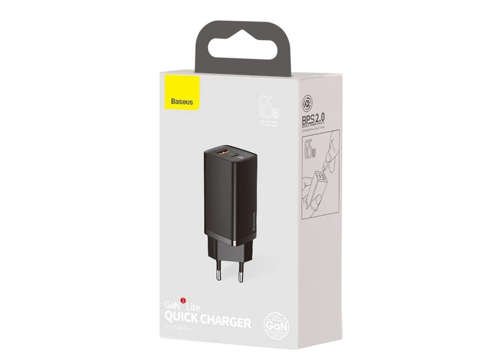 Schnellladegerät Baseus GaN2 Lite USB USB-C 65W EU Schwarz