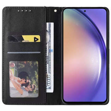 Schützende Flip-Leder-Brieftasche Alogy Wallet Case Handyhülle für Samsung Galaxy A34 5G Schwarz