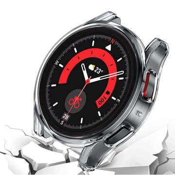 Schützende Silikonhülle Alogy Overlay Case für Samsung Galaxy Watch 5 Pro 45mm Klar 2x Glas