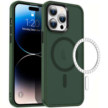 Schützendes MagMat Case für MagSafe für Apple iPhone 13 Pro Mattgrün