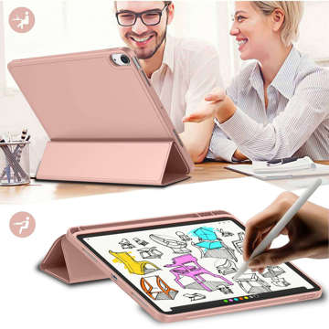 Schutzhülle Alogy Book Cover Federmäppchen Case mit Stifthalter für Apple iPad 10gen 10.9 2022 Pink