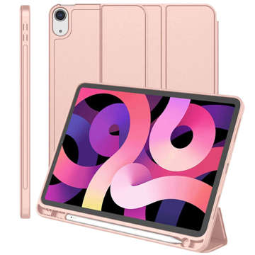 Schutzhülle Alogy Book Cover Federmäppchen mit Stifthalter für Apple iPad Air 4 2020 / Air 5 2022 10,9 Zoll, Rosa