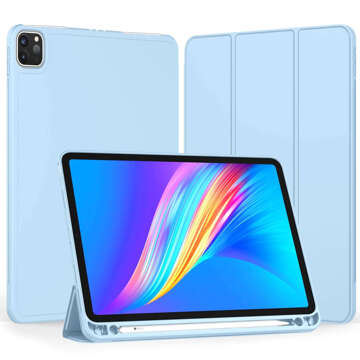 Schutzhülle Alogy Book Cover Federmäppchen mit Stifthalter für Apple iPad Air 4 2020 / Air 5 2022 10,9 Zoll, blaues Glas