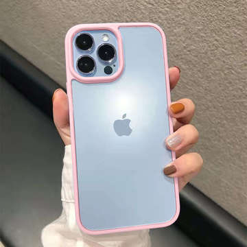 Schutzhülle Alogy Hybrid Candy Case für Apple iPhone 13 Pro rosa-transparentes Glas