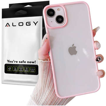 Schutzhülle Alogy Hybrid Candy Case für Apple iPhone 13 pink-transparent Glas