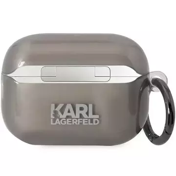 Schutzhülle für Kopfhörer Karl Lagerfeld KKLAP2HNIKTCK für Apple AirPods Pro 2 Cover schwarz/schwarz Ikonik Karl Lagerfeld